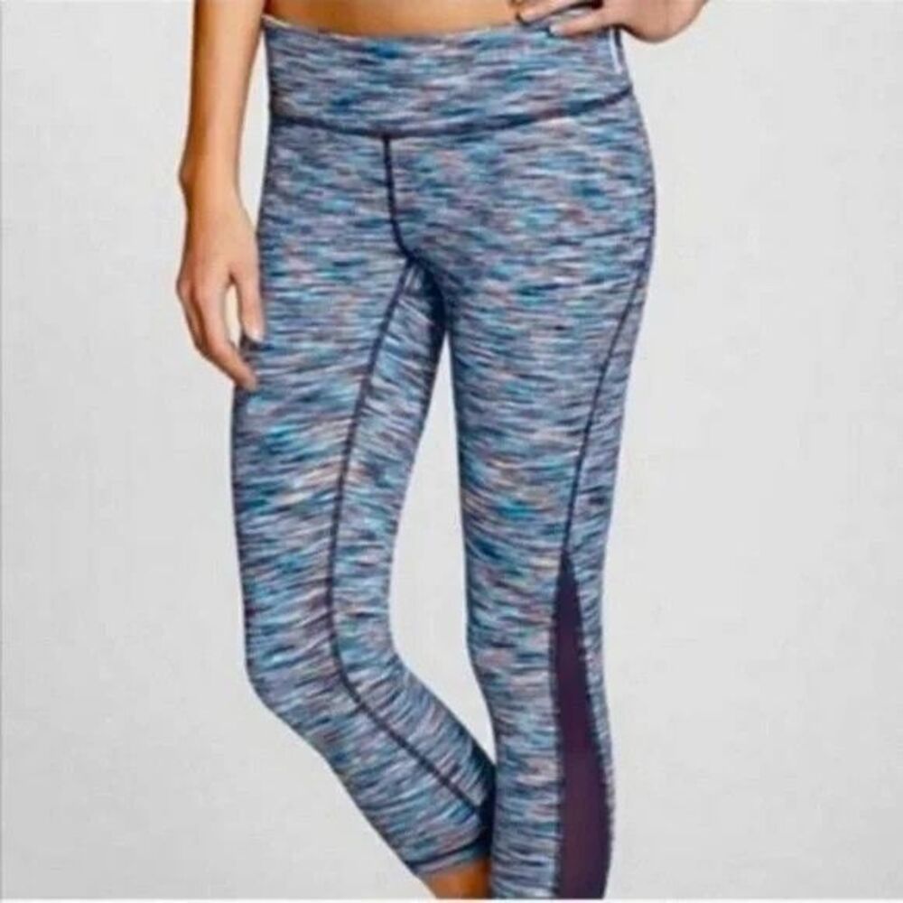 Womens Zella Rainbow Stripe Cropped Atletic Leggings Pants Size Medium